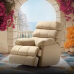 Duroflex Avalon Posture Pro Single Seater Leatherette Motorized Rocking & Rotating Recliner | 1 Year Warranty | Pocket Spring Support | 2 Zone Backrest | 270⁰ Rotation - Beige