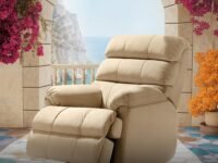 Duroflex Avalon Posture Pro Single Seater Leatherette Motorized Rocking & Rotating Recliner | 1 Year Warranty | Pocket Spring Support | 2 Zone Backrest | 270⁰ Rotation - Beige