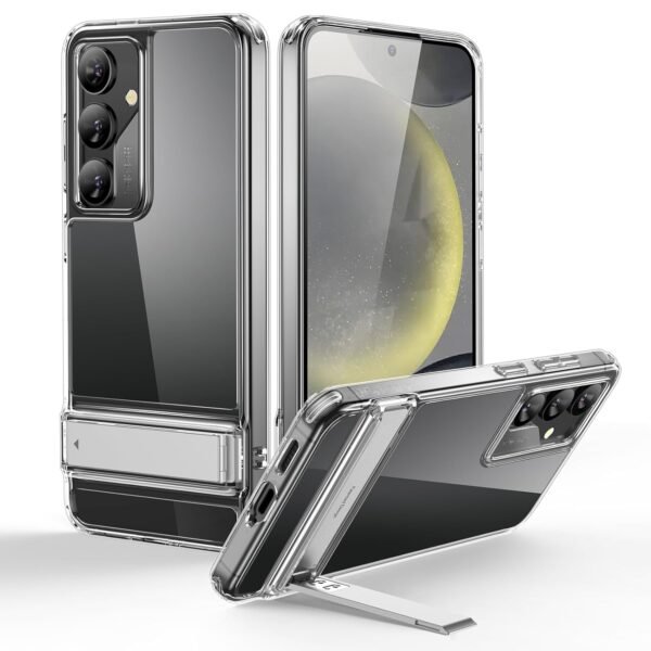 ESR For Samsung Galaxy S24 Case, Kickstand with 3 Stand Modes, Military-Grade Drop Protection, Shockproof Case Slim Phone Case with Patented Kickstand, S24 Cover with Stand, TPU, Boost Series, Clear