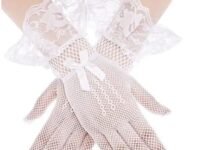 EZ Living White Lace Gloves for Women: Delicate Lace Design, Breathable Mesh, Stretchy Fit, Versatile Accessory, Easy Care (1 Pair)