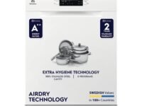 Electrolux 13 Place Settings Dishwasher Machine for Home, Fully Automatic with AirDry, In-Built Heater, White, UltimateCare 300, ESA47220SW