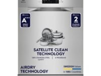 Electrolux 14 Place Settings Dishwasher Machine for Home, Fully Automatic with AirDry, In-Built Heater, Stainless Steel, UltimateCare 700, ESM48310SX