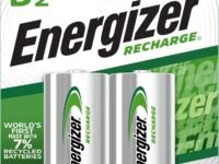 Energizer Recharge Universal Rechargeable D Batteries, 2 Pack