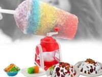 FOLADEX Ice Gola Maker Machine Manual ice Gola Slush Maker Machine with Sharp Blades Ice Crusher Snow Grinder Crusher 3 Bowl Baraf ka gola banane wali machine 1 Glass, 6 Sticks and 1 Dish