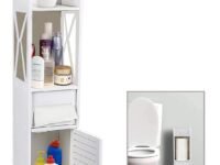 FURN ASPIRE Wood Shelf Corner for Bathroom Living Room Shower Waterproof Shelf Storage, Shelving for Small Spaces Cabinet Depth 18Cm White