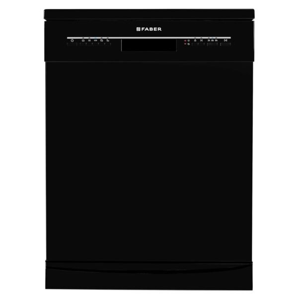 Faber 14 Place Free Standing Dishwasher|7 Wash Programs| LED Display| Adjustable Racks | Half Load Wash| Child Lock | 2Yr Comprehensive & 10Yr Cavity Warranty |FFSD 7PR 14S BK, Black Finish