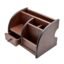 FarioxMulti-Functional Wooden Desk Organiser, Pen Stand/Pencil Stand, Stationery Stand for Office and Students Use (6 Compartments) - 1 Pcs