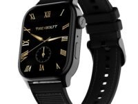 Fire-Boltt Rise Force Smart Watch 1.85” Display, Nylon–Fluoroelastomer Hybrid Strap, Rotating Crown, Bluetooth Calling, Dual Button Control, Metal Body Smartwatch for Men and Women Midnight Black