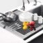 Foldable Stainless Steel Drain Rack/Kitchen Sink Roll up Dish Drying Rack/Portable Dish Drainer Rack for Crockery, Utensils, Fruits, Vegetables, Etc. (Multi-Color)