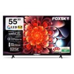 Foxsky 139 cm (55 inch) Frameless Series QLED 4K Ultra HD LED Smart TV FS55GATV (Black)