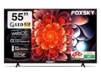 Foxsky 139 cm (55 inch) Frameless Series QLED 4K Ultra HD LED Smart TV FS55GATV (Black)