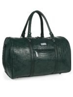 Fur Jaden Green Textured Leatherette Stylish & Spacious Weekender Duffle Bag for Travel for Men and Women