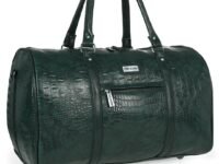 Fur Jaden Green Textured Leatherette Stylish & Spacious Weekender Duffle Bag for Travel for Men and Women