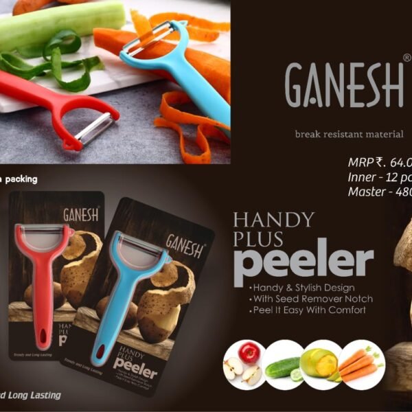 Ganesh Stainless Steel Handy Plus Peeler Kitchen Tool for Home & Professional Use