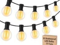 Gesto Outdoor LED String Lights 25 Ft – G40 Globe Patio Lights with 25 Shatterproof Edison Bulbs, Waterproof Decorative Lights for Garden, Backyard, Party, Cafe, Home & Diwali Decoration (Warm White)