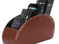 HASTHIP® Remotes Organizer Case Desk Holder Accessories Organizer Open 5-Compartment PU Desk Organizer for Living Room, Tea Table Multipurpose Desk Organizer Office Stationeries Holder