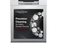 Hafele Aqua Chrome Dishwasher | 13 Place Settings | Free Standing | Premium Stainless Steel Finish | Designed for Indian Utensils | Hygienic, Spacious & High-Performance Cleaning