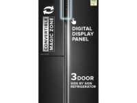 Haier SmartChoice 598L 3 Star 3-Door Side by Side Frost Free Refrigerator | Expert Inverter Technology | Digital Display Panel | Jumbo Ice Maker | Deo Fresh Technology (HRT-683GK, Graphite Black)