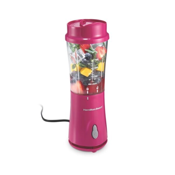 Hamilton Beach Raspberry 1 Jar Personal Single Serve Blender with Travel Lid (Purple)