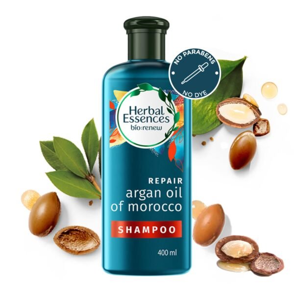 Herbal Essences Moroccan Argan oil Shampoo for Frizz Free, Soft Hair. With Argan Oil for Hair. Paraben Free , 400 ml