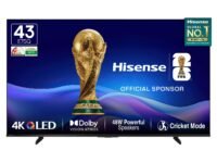 Hisense 108 cm (43 Inches) 4K Ultra HD Smart QLED TV | 48W Powerful Speakers | Dolby Atmos & HDR10+ | ALLM, VRR & Game Mode | Cricket Mode | AI 4K Upscaler | VIDAA OS | 43E75Q (Black)