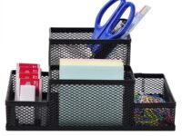 Homaxa Mesh Desk Organiser 4 Compartment Tidy Office Stationery Stand for Office Table Pen Pencil (Pack-1)