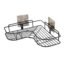 Home Essentials Magic Sticker Series Self-Adhesive Metal Bathroom Corner Shower Caddy, Stainless Steel Bathroom Storage Hanging Shower Caddy Rack - Black