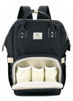House of Quirk Baby Diaper Bag Maternity Backpack (Black)