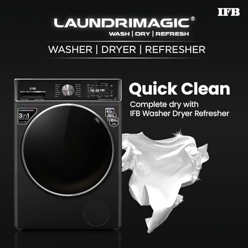 IFB 10 Kg/7 Kg/3 Kg 3-in-1, AI Powered, Fully Automatic Washer Dryer Refresher (IFB Laundrimagic®, EXECUTIVE PLUS ZXB, 9 Swirl Wash, Eco Inverter Technology, Black VCM)