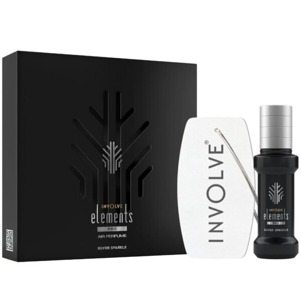 Involve your senses Elements Pro - Silver Sparkle - IEP02-30 ml - Premium Spray Air Perfume Spray With Hanging Card |200 + Sprays | Car Accessories interior | car perfumes and fresheners | Car perfume