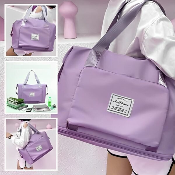 JD FRESH 41 Litre Expandable Nylon Travel Bags for Women/Duffle Bags for Women Luggage/Foldable Vanity Travelling Handbags/Waterproof Hand Bag for Ladies Personal Items (Taro Purple)