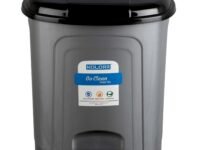 KOLORR Go clean 23 Litres Large Size Plastic Pedal Dustbin Trash Can/Garbage Waste Bin with Lid for Home, Kitchen, Office, Bathroom & Washroom – Silver