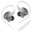 KZ Dawn in Ear Monitor Earphone with Mic, Super-Linear Dynamic Driver, Enhanced Soundstage IEM Earphones with Silver-Plated and OFC Cable Options (Siver Cable, Mic)