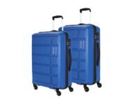 Kamiliant Polypropylene (PP) 4 Wheels By American Touristerharrier Spinner Suitcase 2 Pc Sets Ribbon Blue Hard Luggage Medium & Large Sets (68 Cm+78 Cm)