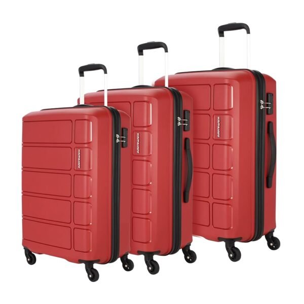 Kamiliant by American TouristerHarrier Spinner Polypropylene (PP) 3 Pc Set Crimson Red Hard Luggage Small, Medium & Large (56 Cm+68Cm+78Cm)