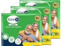 KareIn Classic Adult Diaper Pants, Large 90-120 Cm (35"- 47"), 30 Count, Unisex, Leakproof, Elastic Waist, Wetness Indicator, Pack of 3