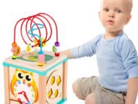 Kidology Baby Wooden Activity Cube Toy | Montessori Toys for Kids Activity Center Bead Maze Shape Sorter Toy | Early Development Educational Kids Toys Girl Boy Gift (Winding Bead)