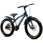 Kidsmate Supernova 20T Semi Fat Tire Cycle for Kids (7–10 Years) | Dual Disc Brake Bicycle with Rigid Fork | 20 x 3.0 Wide Tyres, Strong Steel Frame Bike for Kids - Stelios Blue