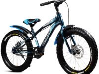 Kidsmate Supernova 20T Semi Fat Tire Cycle for Kids (7–10 Years) | Dual Disc Brake Bicycle with Rigid Fork | 20 x 3.0 Wide Tyres, Strong Steel Frame Bike for Kids - Stelios Blue