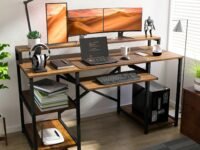 Klaxon Office Table for Home | Workstation Table Desk for Home Office | Computer Table for PC with Keyboard Tray (KB 150 CM-Forest Dark, Installation by us)