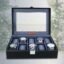 LEDO Leather Men'S And Women'S Watch Box Organizer Case In 10 Slots Of Watches In Black Color (Blackandgray)