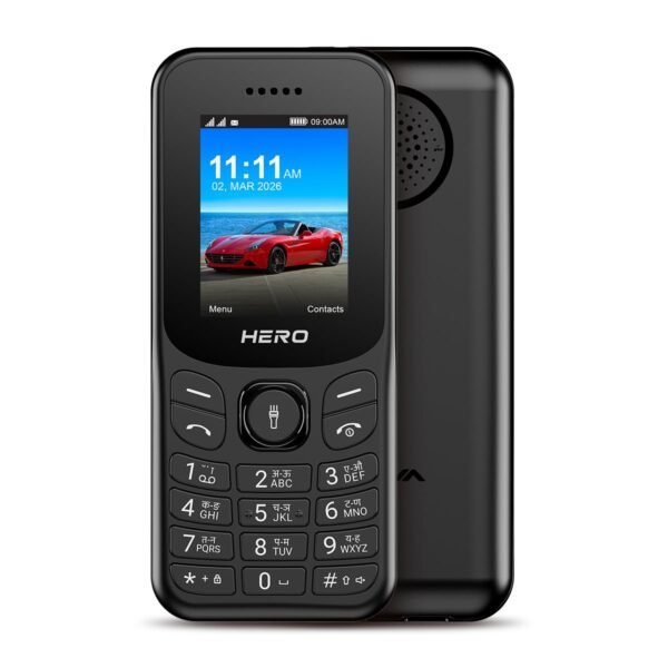 Lava Hero Shakti 2026 Dual Sim Keypad Mobile Phone (with Vibration Alert) | 1.8" Display | Super Saving Battery Mode | Stylish Design | Number Talker | (Black)| Type-C