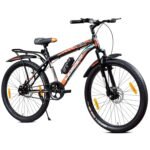 Leader Beast 26T IBC Premium Single Speed Cycle for Men with inbuilt Carrier | City/Mountain Bike with Front Suspension & Dual Disc Brakes | Bicycle for Men | Ideal for 10+ Years – Matt Black