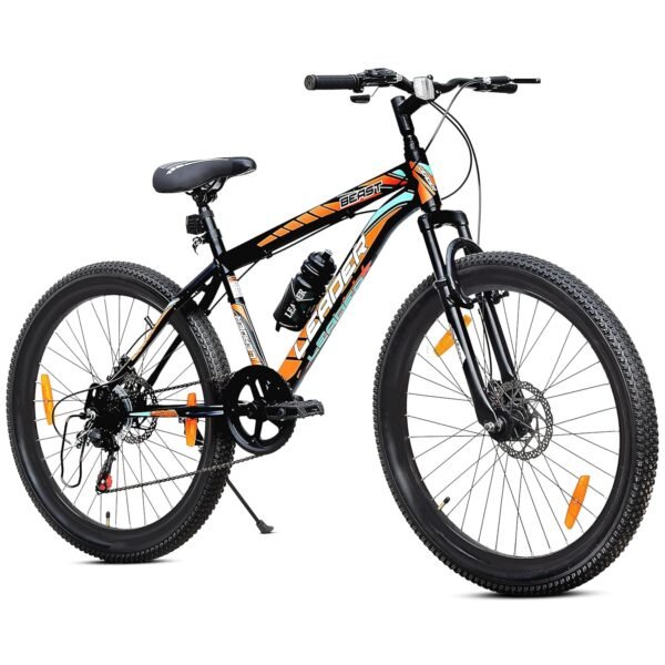 Leader Beast 26T Multispeed (7 Speed) Mountain Bike with Front Suspension & Dual Disc Brake - MATT_Black_SEA Green, Ideal for 12 + Years,Mountain Bike,Mens,Front,18 inches