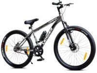 Leader TORFIN 26T City/Hybrid Cycle for Boys/Men with Dual Disc Brake and Front Suspension, Single Speed Without Gear - Ideal Cycle for Men of 10+ Years (Frame: 18 Inches) (26T, Grey)