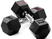 Lifelong Rubber Coated Hexa Dumbbell Set of 2 (5Kg x 2) for Home Gym – Weights for Men & Women – Exercise Equipment (Black)