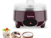 Lifelong Yogurt & Curd Maker for Home | Automatic Curd Maker with Auto Temperature Regulation | Electric Probiotic Yogurt Maker Machine for Kitchen (1 Litre) | 304 Stainless Steel Container (LLECM18)