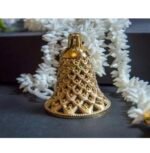 Little Blooms Golden Plastic Bells - Hanging Bells for Home Decoration, DIY Craft Bell for Decoration Hanging, Decoration Bell Set, Decorative Bells for DIY Craft & Festive Decor (Golden, 48)