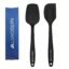 Livmodern Premium Big Silicone Spatula Set of 2-1 yr Brand Warranty, Heat Resistant, No fillers, FDA Certified, 1 Spatula & 1 Spoonula - Set of 2 Black