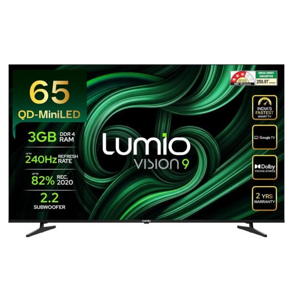 Lumio Vision 9 2026 165cm (65 inches) 4K Ultra HD Smart QD-MiniLED Google TV EPIC2-ADSI